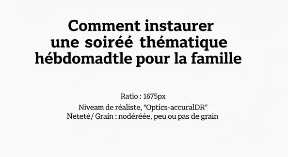 Comment instaurer une soirée thématique hebdomadaire pour la famille