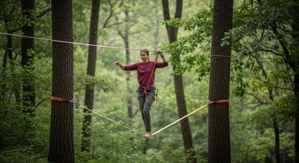Découvrir la slackline : équilibre et divertissement en plein air