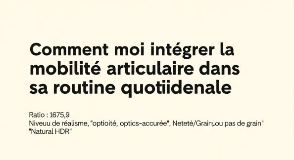 Comment intégrer la mobilité articulaire dans sa routine quotidienne