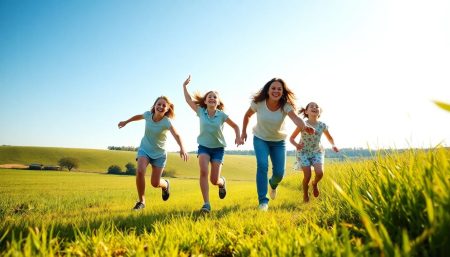famille joue au grand air campagne