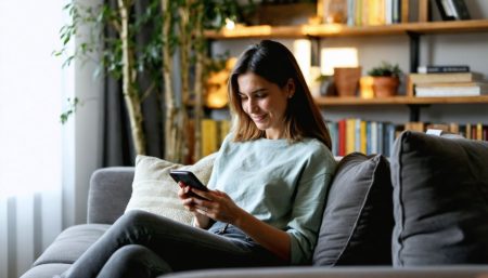 Femme qui lis sur telephone