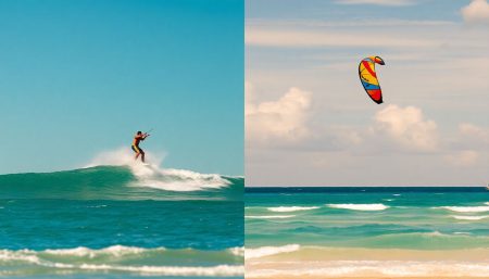 Surf vs Kitesurf : Comment choisir entre ces deux sports de glisse selon la météo et votre niveau